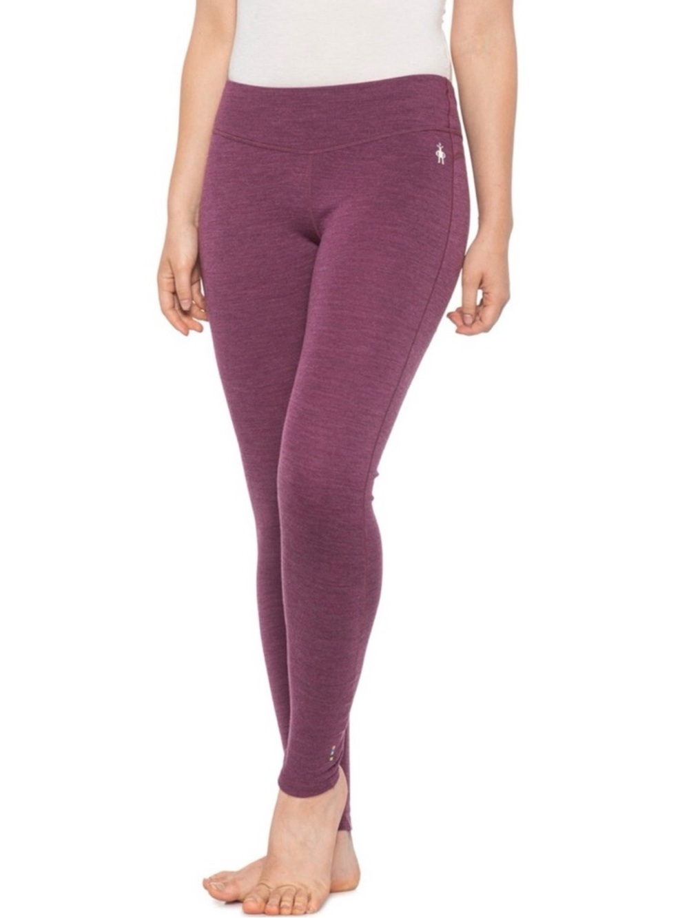 Smartwool Marino Wool Burgundy Fleece Leggings L